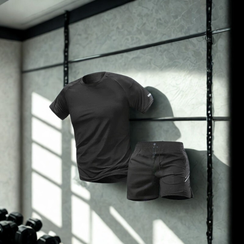 Men’s Quick-Dry Sports Set – 2-Piece Running T-Shirt & Shorts