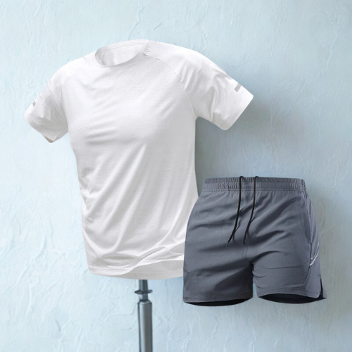 Men’s Quick-Dry Sports Set – 2-Piece Running T-Shirt & Shorts
