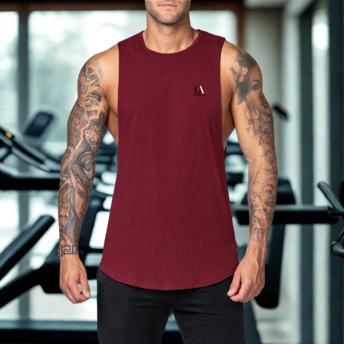 Men’s Cotton Muscle Tank Top Summer Gym Bodybuilding Fitness