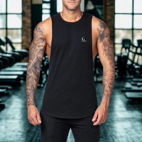 Men’s Cotton Muscle Tank Top Summer Gym Bodybuilding Fitness