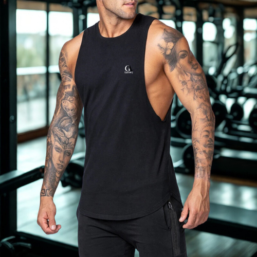 Men’s Cotton Muscle Tank Top Summer Gym Bodybuilding Fitness