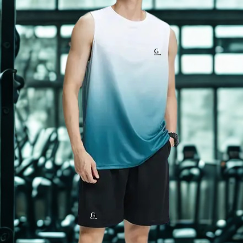 Men’s Ice Silk Quick-Dry Sportswear Set for Fitness and Basketball