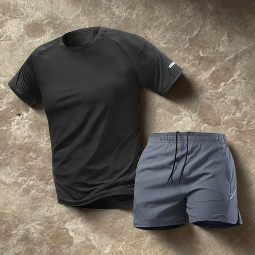 Men’s Quick-Dry Sports Set – 2-Piece Running T-Shirt & Shorts