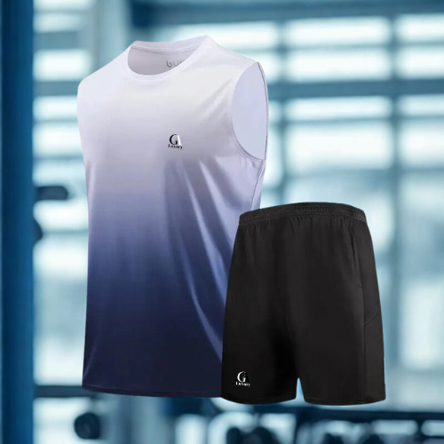 Men’s Ice Silk Quick-Dry Sportswear Set for Fitness and Basketball