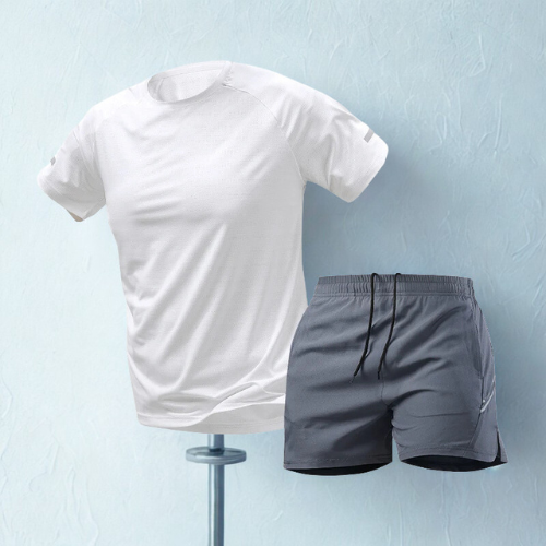 Men’s Quick-Dry Sports Set – 2-Piece Running T-Shirt & Shorts