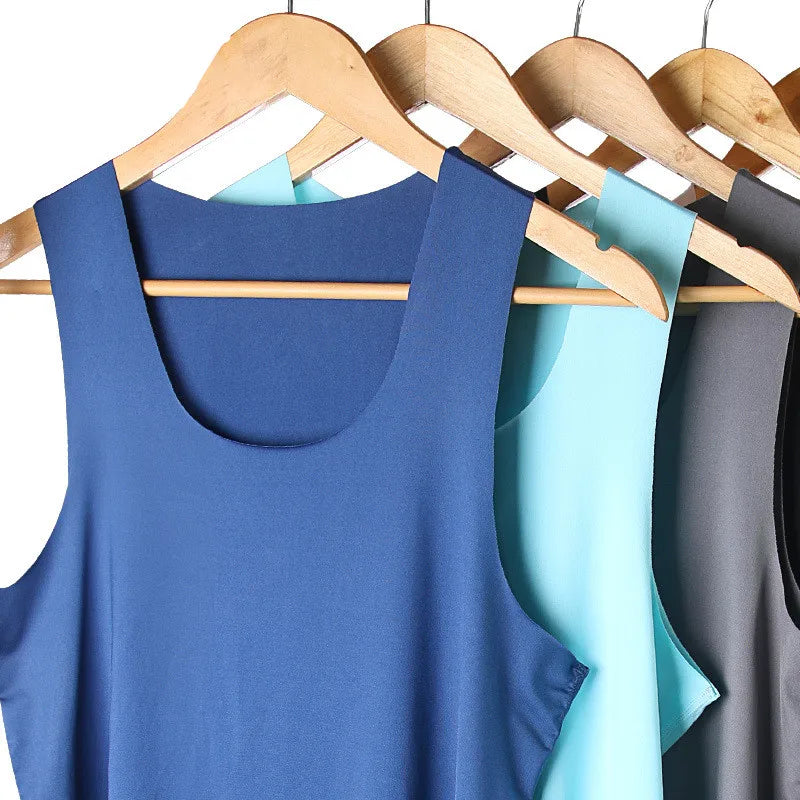 Ice Silk Men’s Tank Top for Fitness & Casual Wear