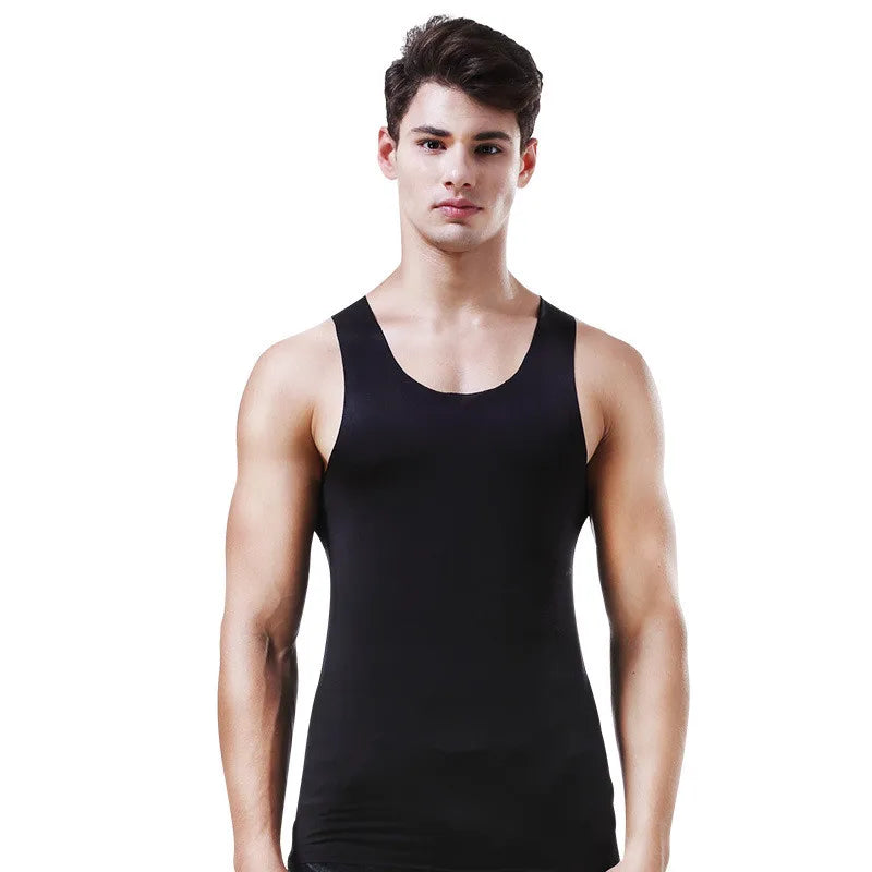 Ice Silk Men’s Tank Top for Fitness & Casual Wear