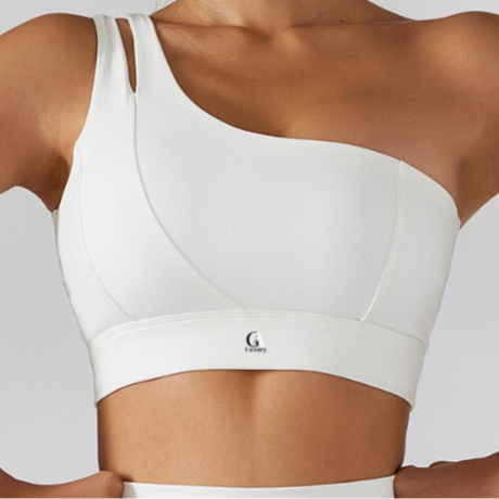 One-Shoulder Sports Bra – Sexy Push-Up Workout Bra for Women with High Support