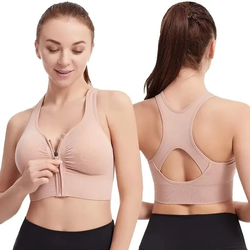 Women's Front-Zip Sports Bra for Gym - G&A Luxurys