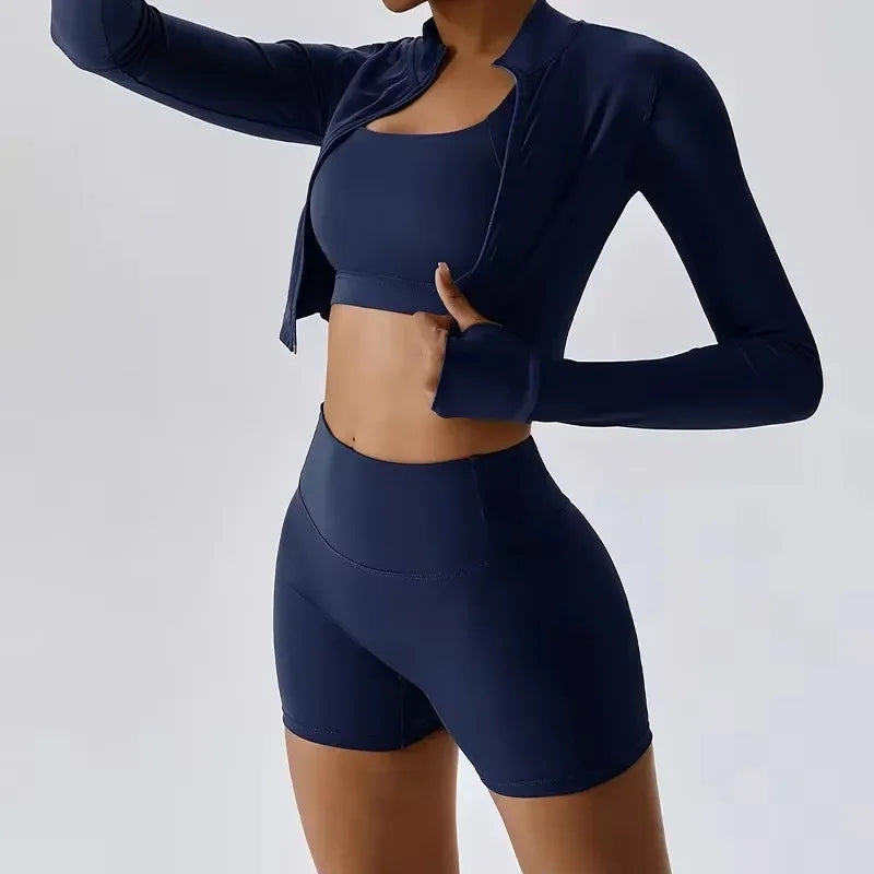 Women’s 3-Piece Yoga Set for Gym & Running