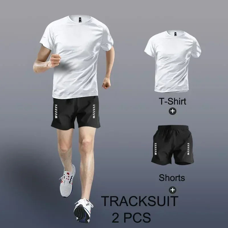 Men’s Sportswear Set Quick Dry Gym Training and Running Tracksuit