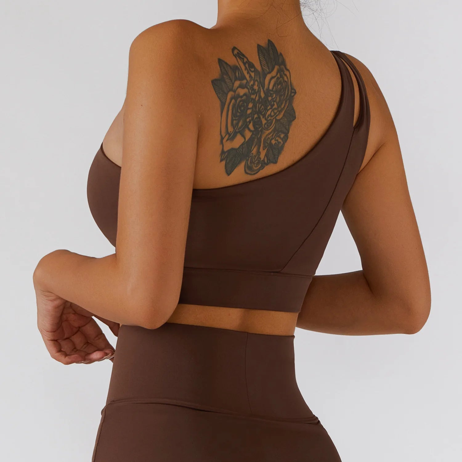 One-Shoulder Sports Bra – Sexy Push-Up Workout Bra for Women with High Support