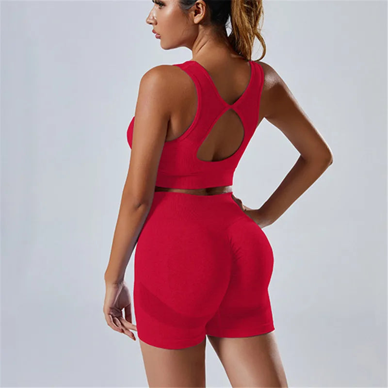 Women’s Yoga Set Push Up Bra and High Waist Leggings Fitness Outfit