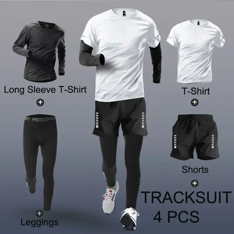Men’s Sportswear Set Quick Dry Gym Training and Running Tracksuit