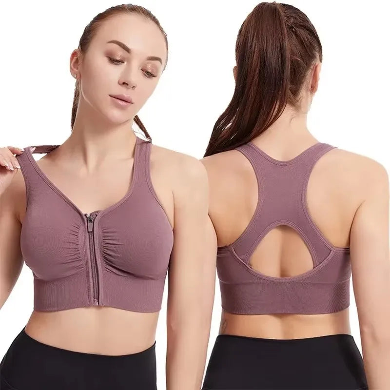 Women's Front-Zip Sports Bra for Gym - G&A Luxurys