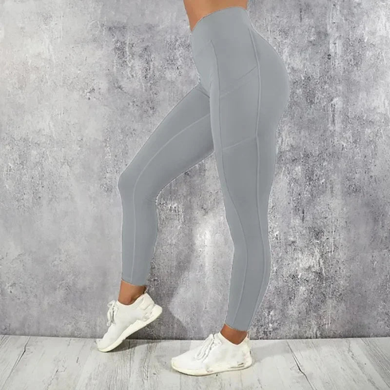 High-Waist Yoga Leggings with Pocket - G&A Luxurys