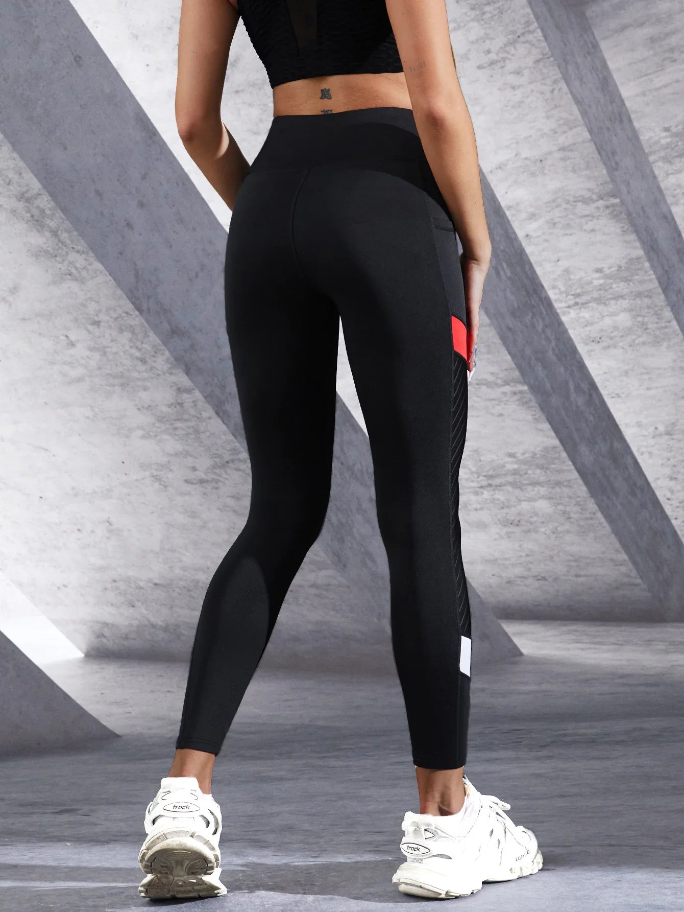 Women’s Colorblock Mesh High Waist Yoga Leggings