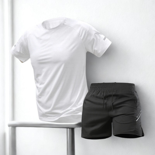 Men’s Quick-Dry Sports Set – 2-Piece Running T-Shirt & Shorts