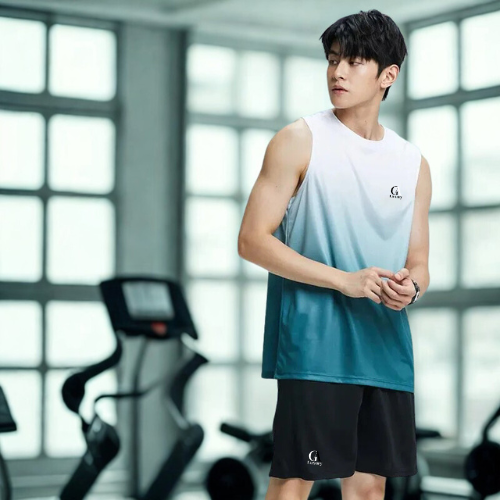 Men’s Ice Silk Quick-Dry Sportswear Set for Fitness and Basketball