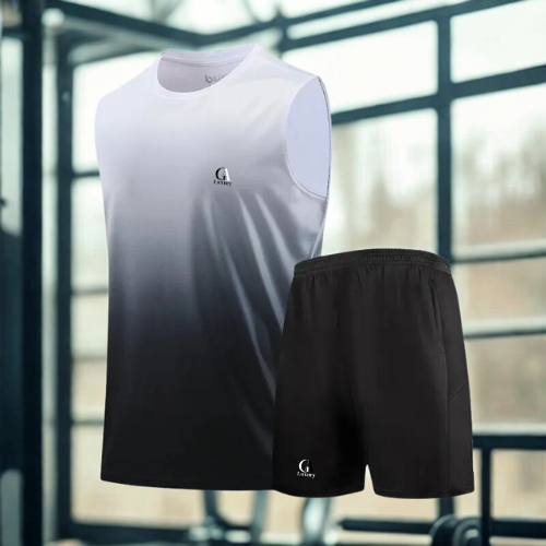 Men’s Ice Silk Quick-Dry Sportswear Set for Fitness and Basketball