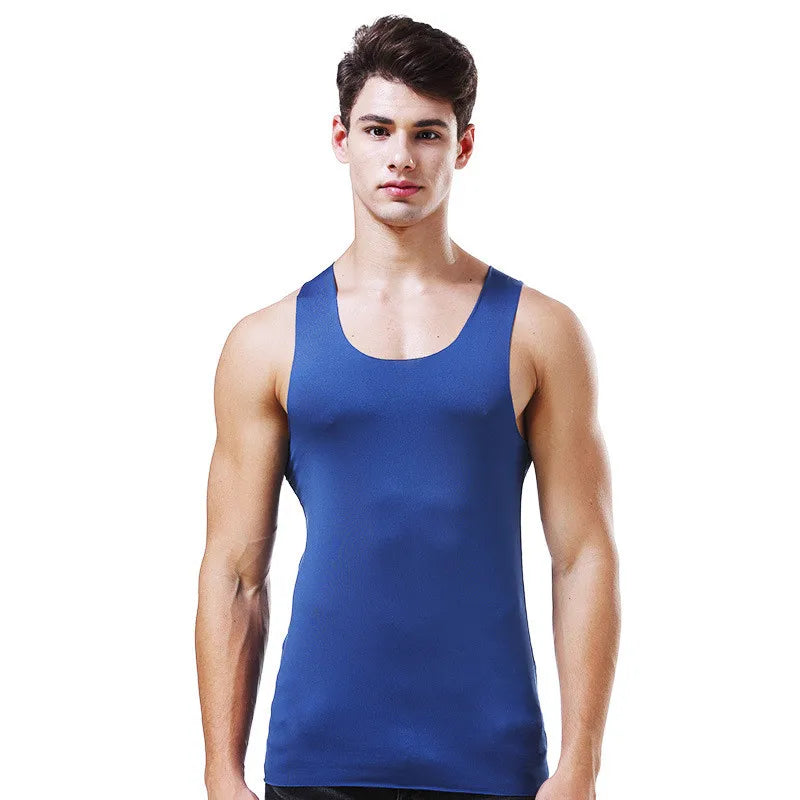 Ice Silk Men’s Tank Top for Fitness & Casual Wear