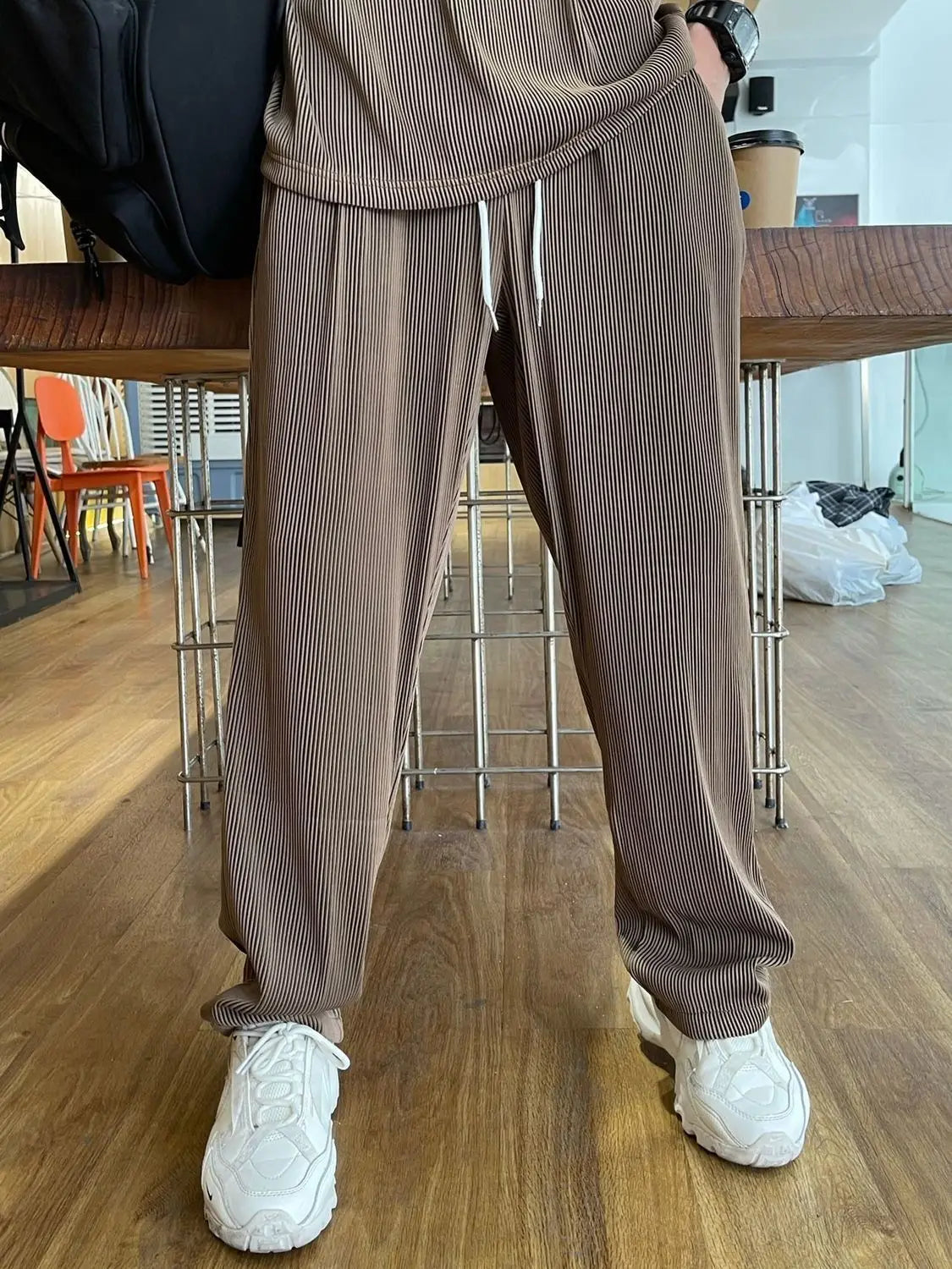 Men’s Ice Silk Tracksuit – 2-Piece Summer T-Shirt & Pants Set