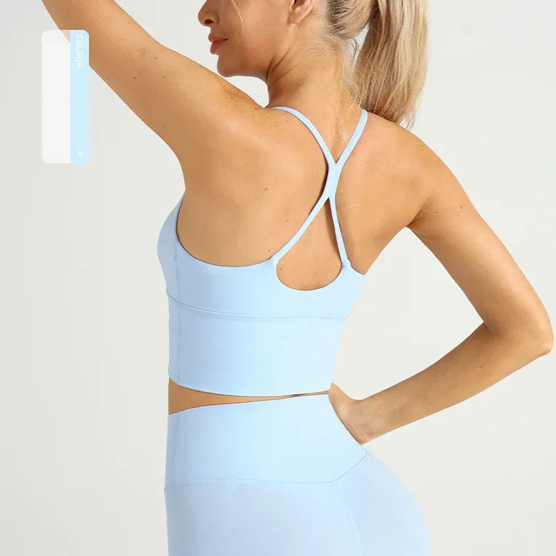 Women’s Sexy Cross Back Sports Bra Y-Shaped Gym Yoga Fitness 
