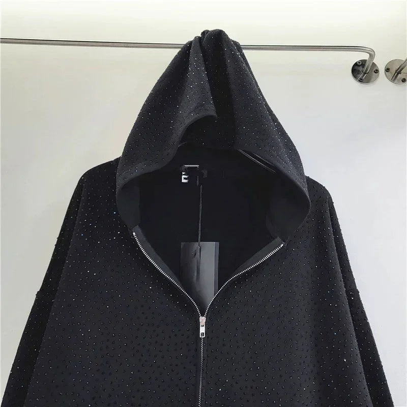 Women's Diamond Pattern Hooded Cardigan