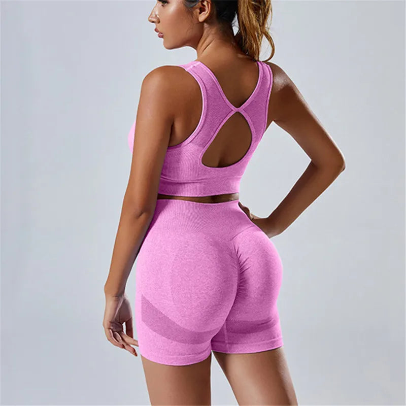 Women’s Yoga Set  Push Up Bra and High Waist Leggings Fitness Outfit